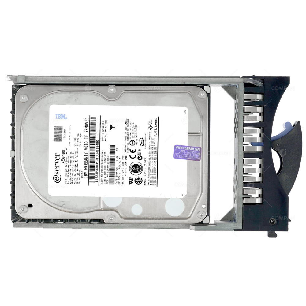 19K1240 IBM HARD DRIVE 36GB 15K ULTRA U320 SCSI 3.5 CA06227